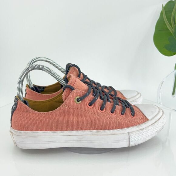 Converse Chuck Taylor Trainers Lunarlon Low Top Coral Pink Size 8.5 Sneakers - Picture 2 of 14